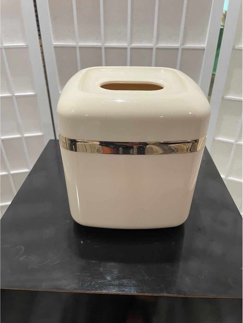 Vintage Decorative Plastic Cream Kleenex Box Holder